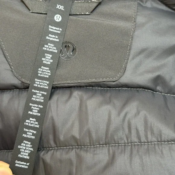 Lululemon Mens Down For It All Goose Down Puffer Jacket Size XXL Army Green FLAW